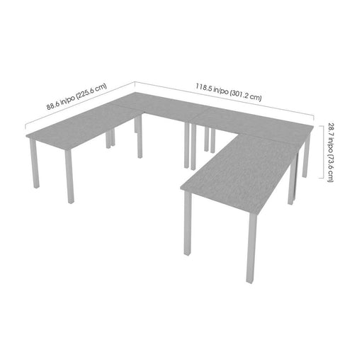 Four 60W x 30D Table Desks with Square Metal Legs