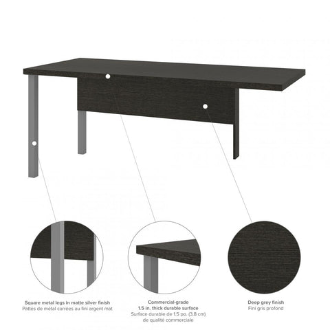 72W Return Table with Metal Legs