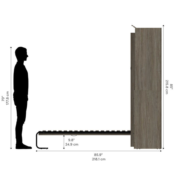 Full Murphy Bed with Shelves and Drawers (89W)