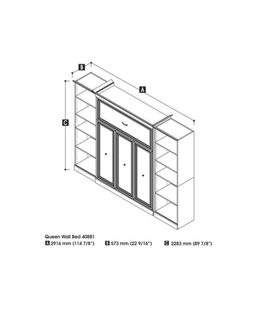 Queen Murphy Bed and 2 Closet Organizers (115W)