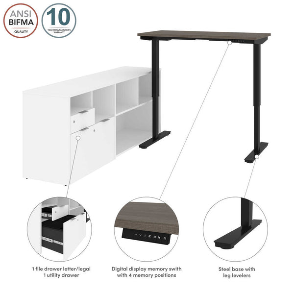 72W L-Shaped Standing Desk