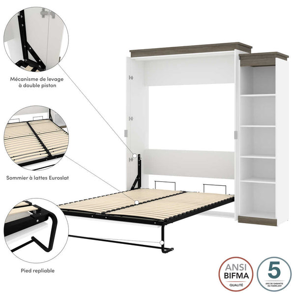 Queen Murphy Bed with Shelves (87W)