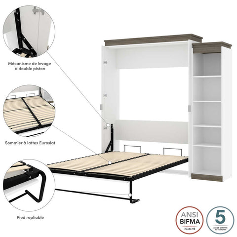 Queen Murphy Bed with Shelves (87W)