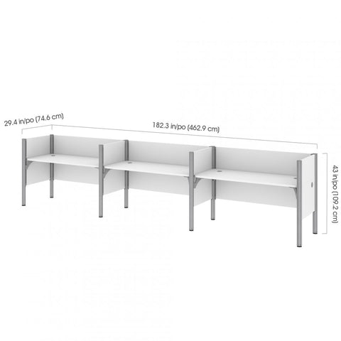 3-Person Office Cubicles with Low Privacy Panels