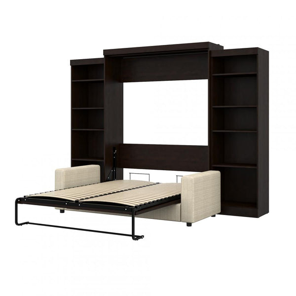 Queen Murphy Bed with Sofa and Shelving Units (115W)