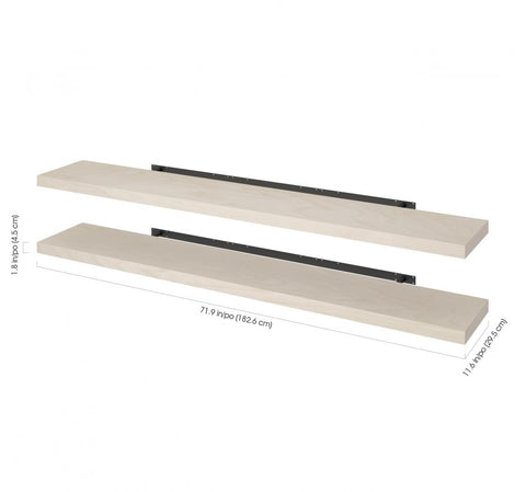 Set of 72W x 12D Floating Shelves