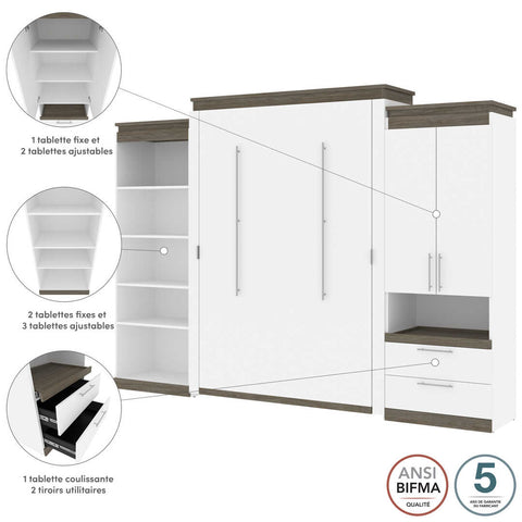 Queen Murphy Bed with Multifunctional Storage (125W)