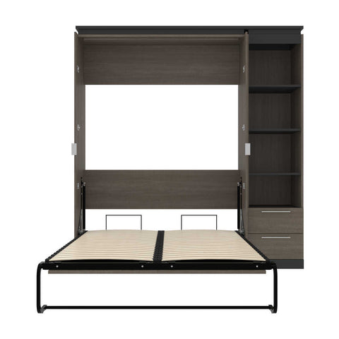 Full Murphy Bed with Shelves and Drawers (81W)