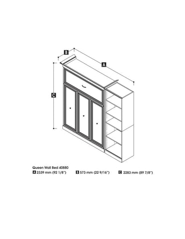 Queen Murphy Bed with Closet Organizer (92W)