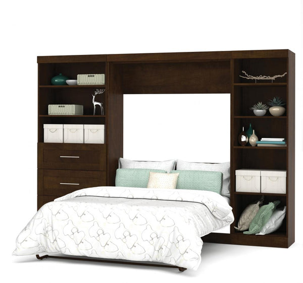 Full Murphy Bed with Shelving and Drawers (120W)