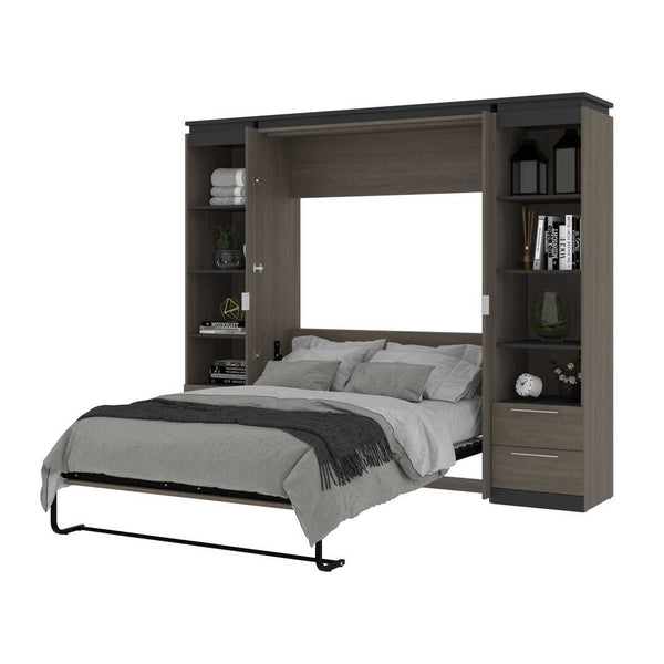 Full Murphy Bed with Shelves and Drawers (100W)