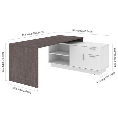 72W L-Shaped Desk