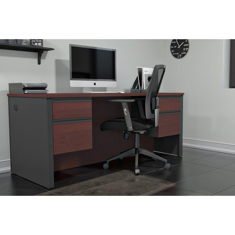 Executive desk with dual half pedestals