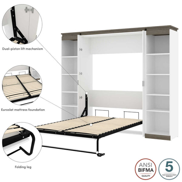 Full Murphy Bed with Shelves (100W)