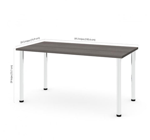 60W Table Desk with Round Metal Legs