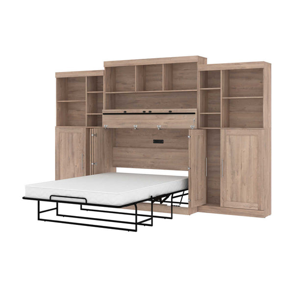 Full Cabinet Bed with Mattress, two 36″ Storage Units, and 3 Hutches