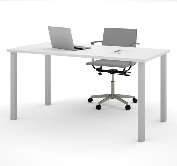 60W Table Desk with Square Metal Legs