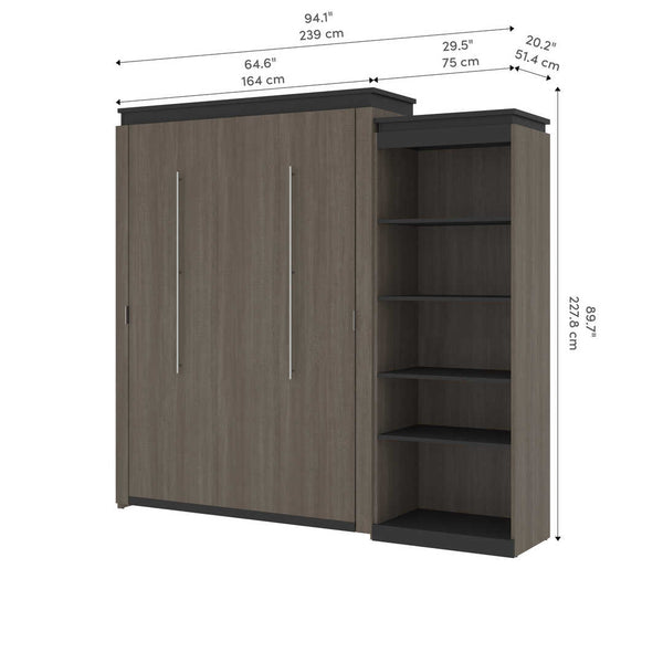 Queen Murphy Bed with Shelves (97W)