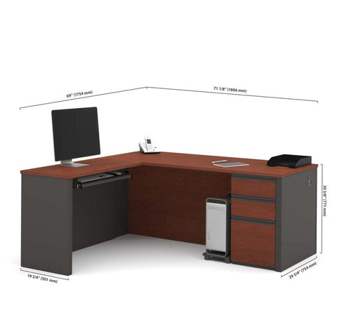 L-Shaped Desk with Pedestal