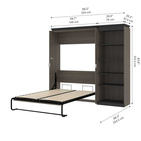 Full Murphy Bed with Shelves (91W)