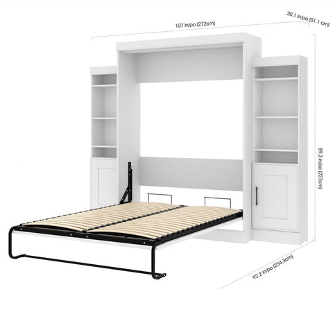 Queen Murphy Bed and 2 Storage Cabinets (108W)