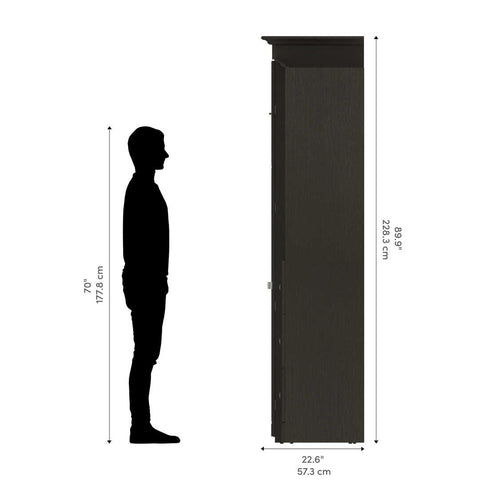 Queen Murphy Bed with Shelves and Drawers (92W)