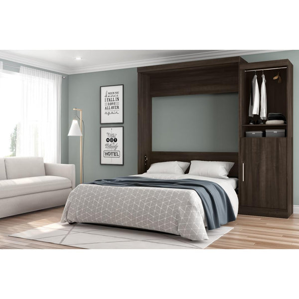 Queen Murphy Bed with Closet Organizer with Doors (90W)