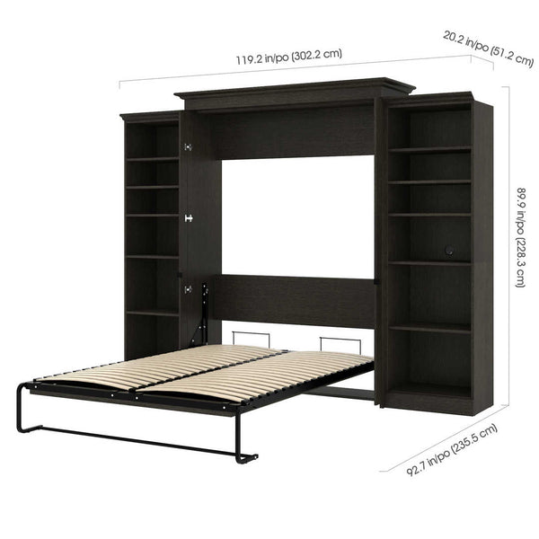 Queen Murphy Bed with Bookshelves (115W)