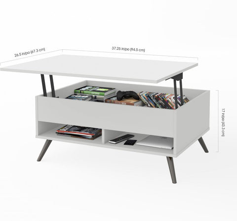 37“ Lift-Top coffee Table with metal legs