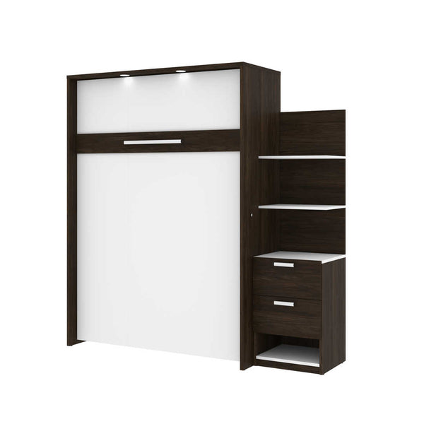 Full Murphy Bed with Nightstand and Floating Shelves (79W)