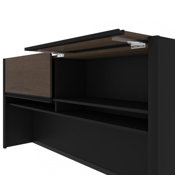 72W U-Shaped Executive Desk with Lateral File Cabinet and Hutch