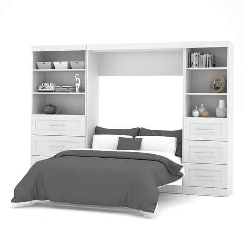 Full Murphy Bed and 2 Shelving Units with Drawers (120W)