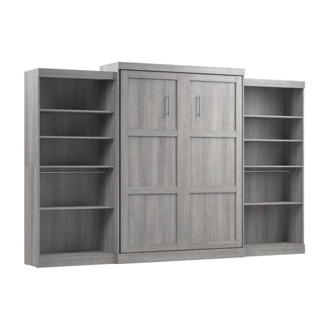 Queen Murphy Bed with 2 Shelving Units (137W)