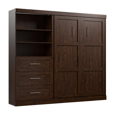 Full Murphy Bed and Shelving Unit with Drawers (95W)