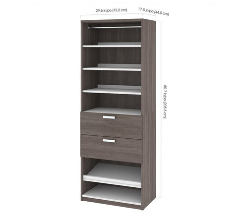 30W Closet Organizer with Drawers