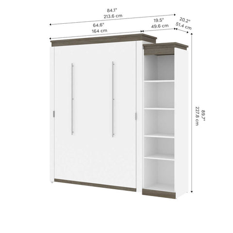 Queen Murphy Bed with Shelves (87W)