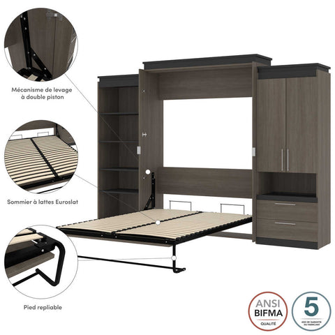 Queen Murphy Bed with Multifunctional Storage (125W)