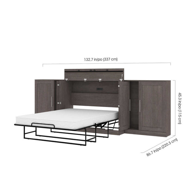 Full Cabinet Bed with Mattress and Storage Cabinets (133W)