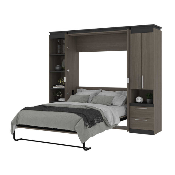 Full Murphy Bed with Storage Cabinet and Shelves (100W)