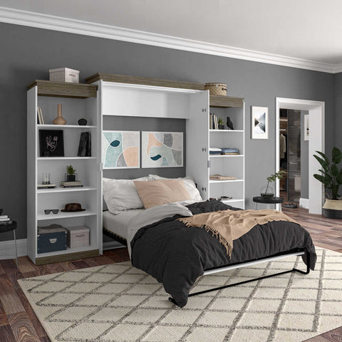 Queen Murphy Bed with Shelves (126W)