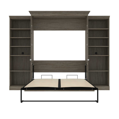 Queen Murphy Bed with Bookshelves (115W)