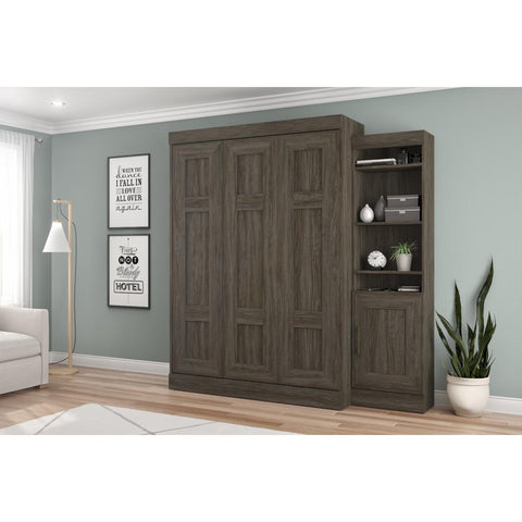 Full Murphy Bed with Storage Cabinet (81W)