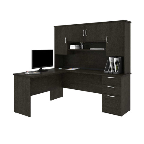 L-Shaped Desk with Hutch