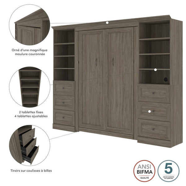 Full Murphy Bed with Closet Storage (114W)