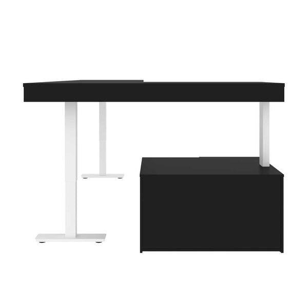 72W L-Shaped Standing Desk with Credenza