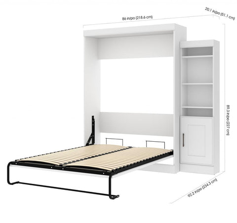 Queen Murphy Bed with Storage Cabinet (87W)