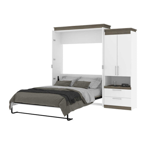 Queen Murphy Bed with Storage Cabinet and Pull-Out Shelf (97W)