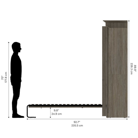 Queen Murphy Bed with Bookshelves (115W)