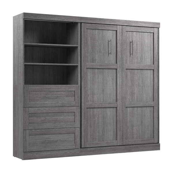 Full Murphy Bed and Shelving Unit with Drawers (95W)