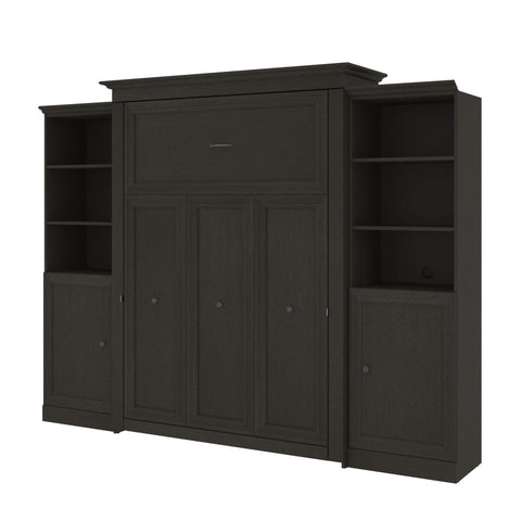 Queen Murphy Bed and 2 Shelving Units with Doors (115W)